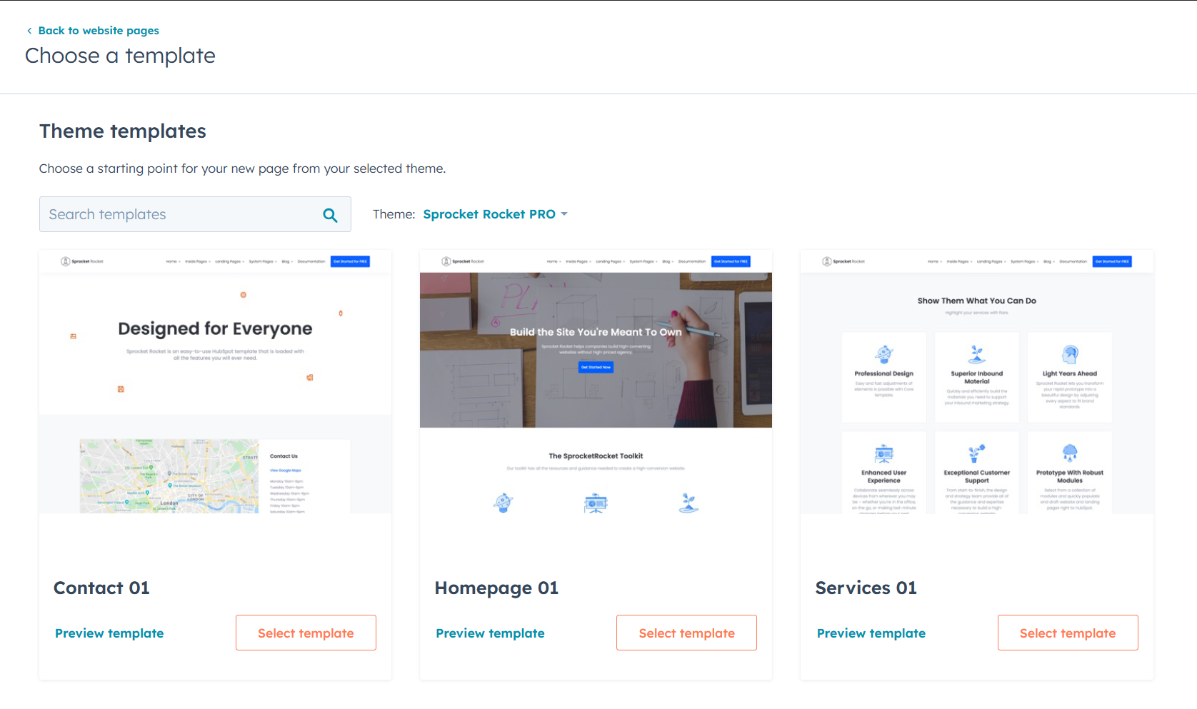 Page Templates 🚀 Sprocket Rocket Documentation