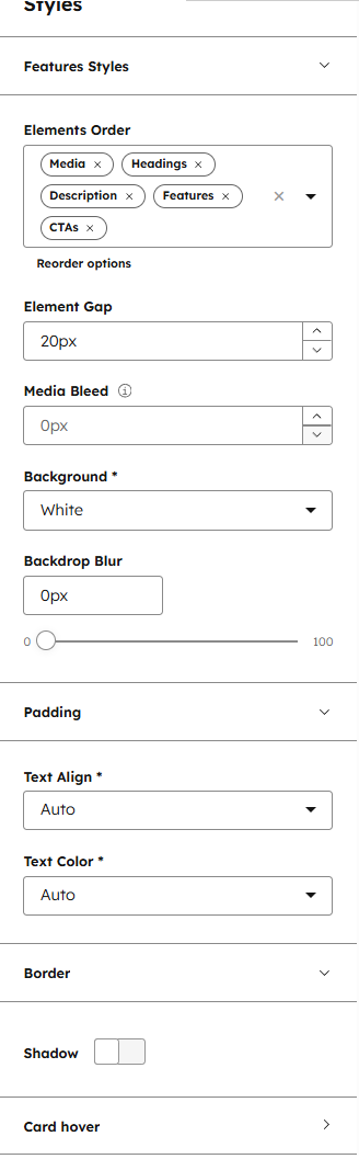 grid item styles
